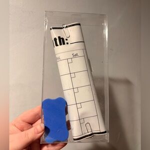 11.8”x7.8” clear dry erase board with white board eraser!